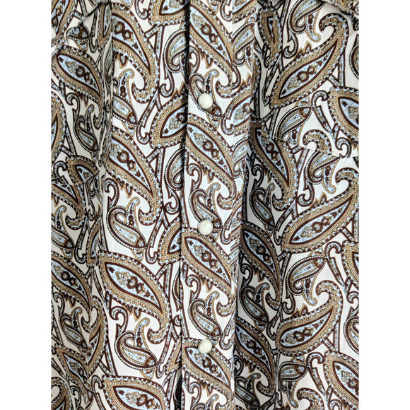 Rough Stock Panhandle Slim Long Sleeve Paisley Pearl Snap Shirt Western Men's XL - Picture 9 of 11